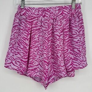 Buddy Love Women's Shorts Size Small Bright Pink Zebra Print Flowy Stretch Waist